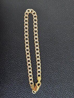 NWOT 7" INCH approx 4.3MM Two-Toned 925 Sterling Silver Bracelet Made in Italy